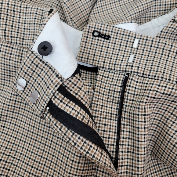 Talbots High Waist Hampshire Ankle Pant Size 18W Tan Houndstooth Check Straight - Picture 9 of 12